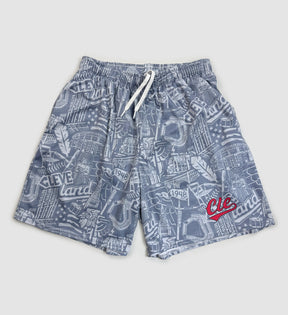 Cleveland Baseball Pattern Unisex mesh shorts