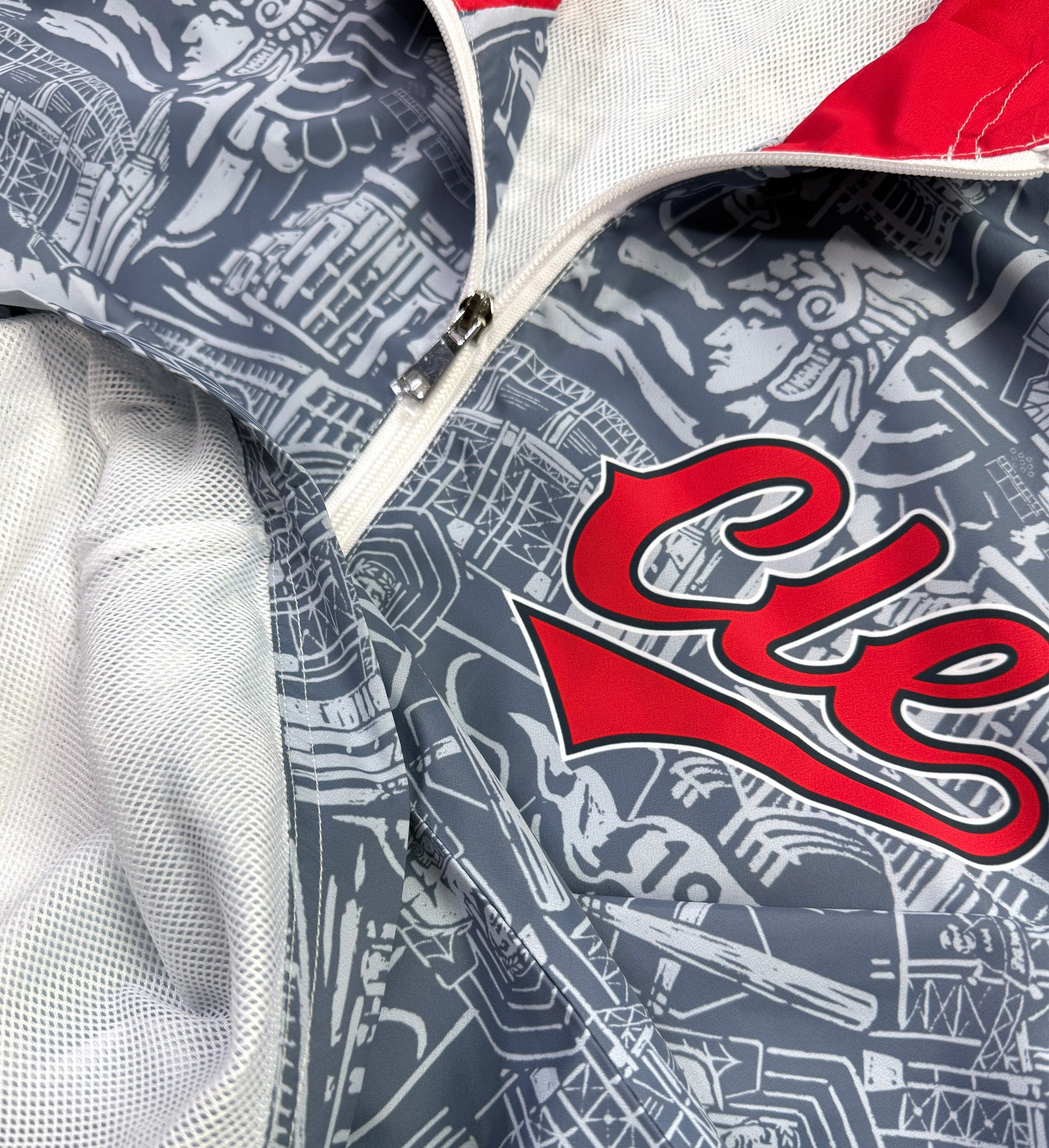 Cleveland Baseball Pattern Windbreaker