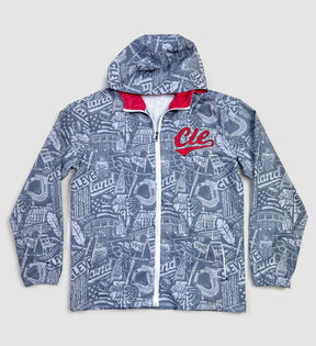 Cleveland Baseball Pattern Windbreaker