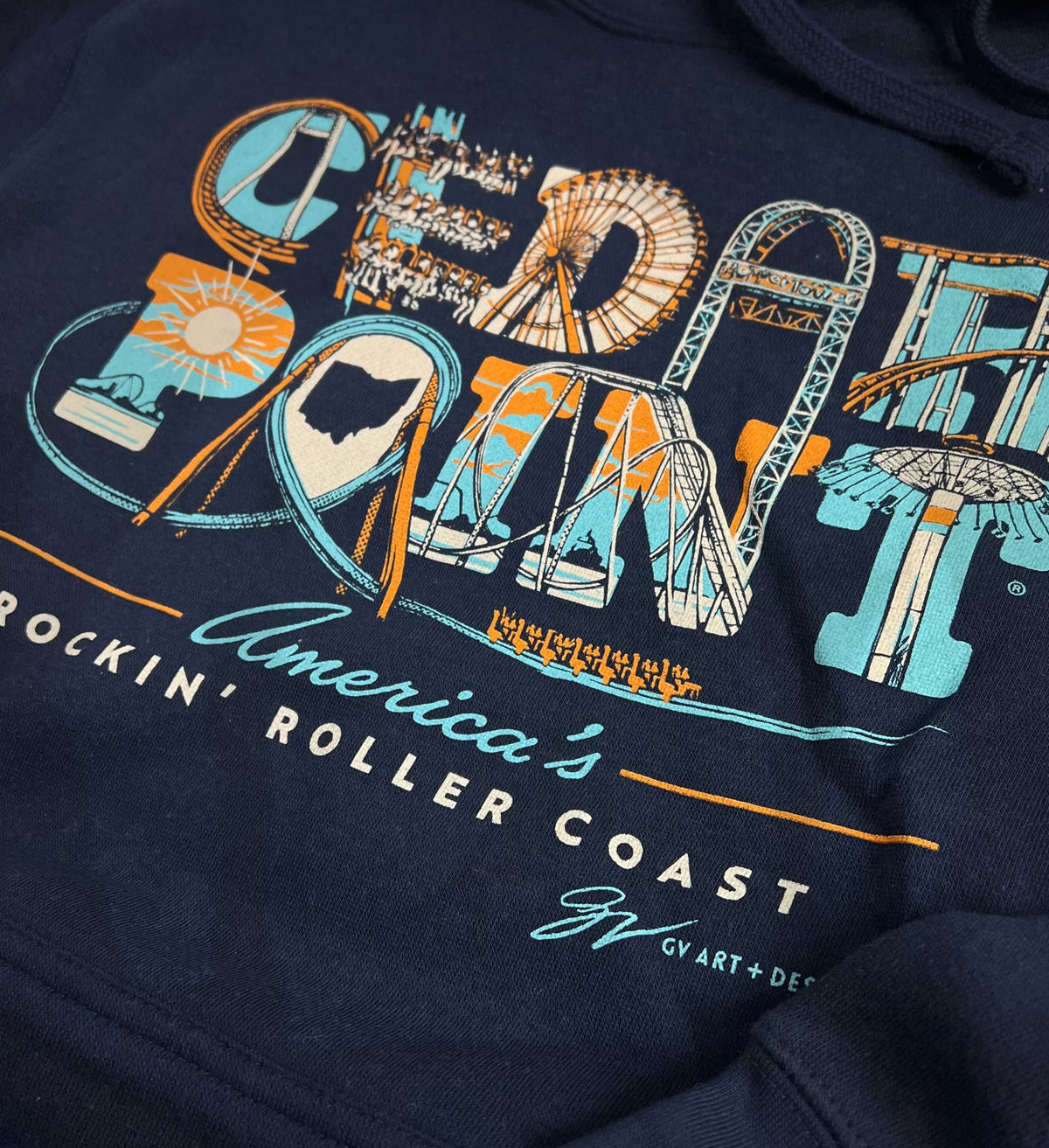 Cedar Point Collage Hooded Sweatshirt