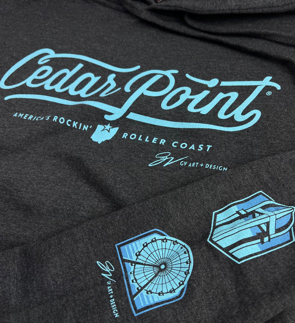 Cedar Point Script Icons Hooded Sweatshirt