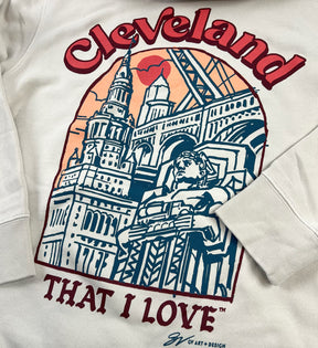 Ivory Cleveland Artwork Hooded Sweatshirt