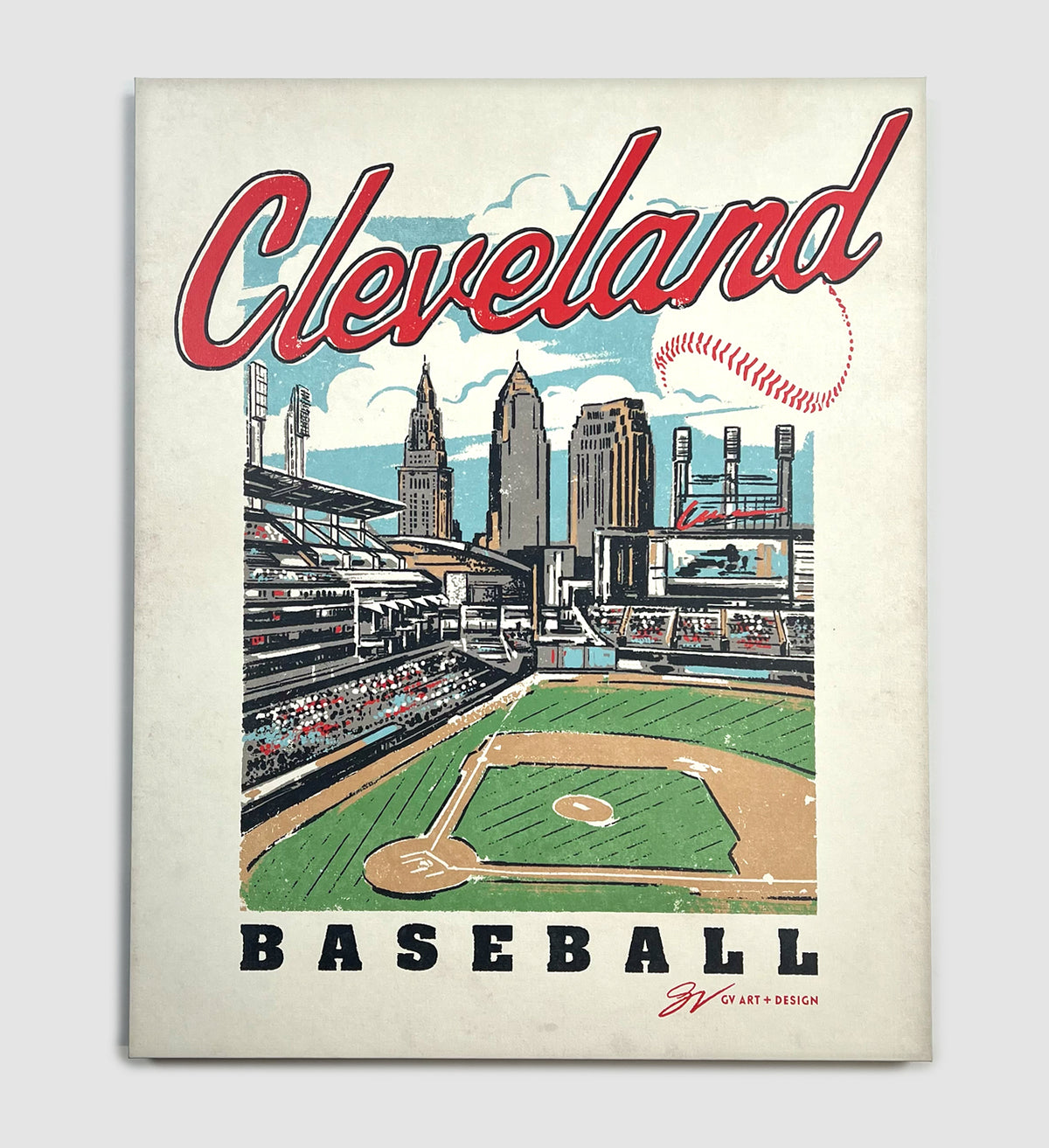 Cleveland Baseball Summer Canvas Artwork