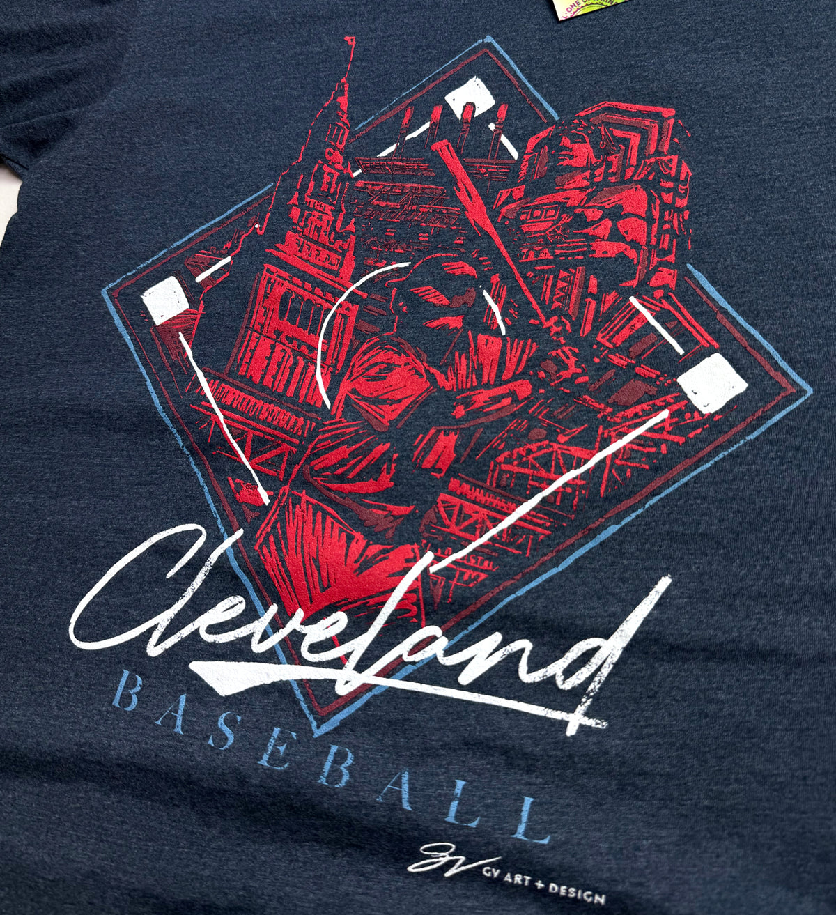 Cleveland Baseball Diamond Collage T shirt