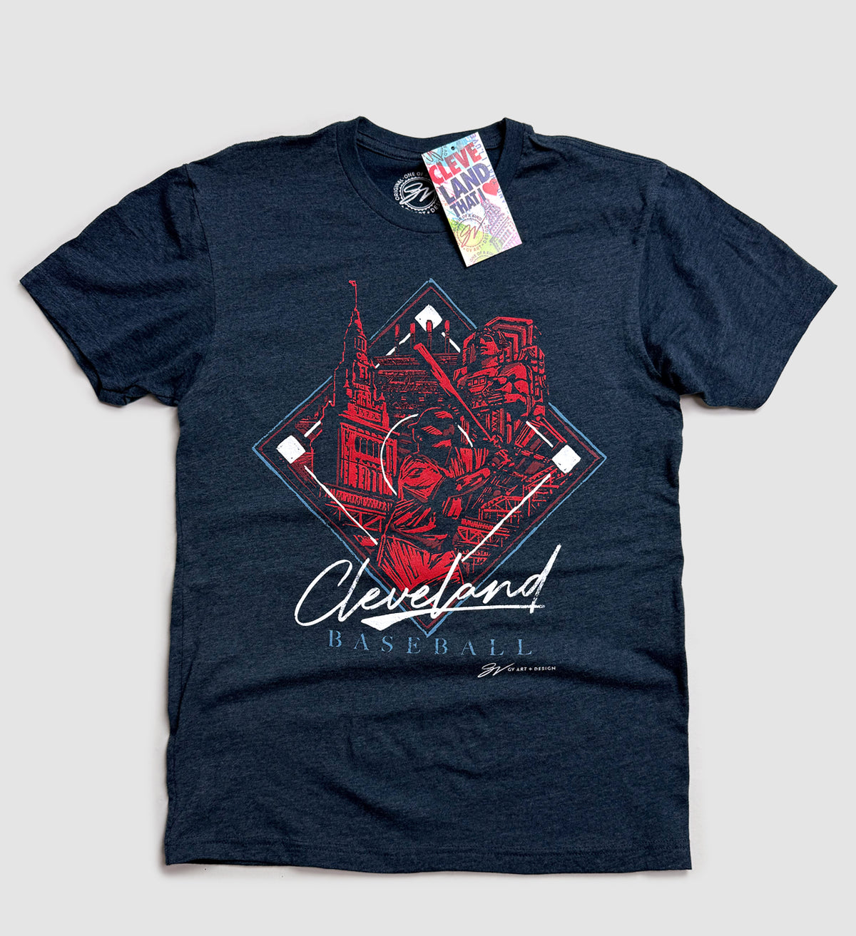 Cleveland Baseball Diamond Collage T shirt