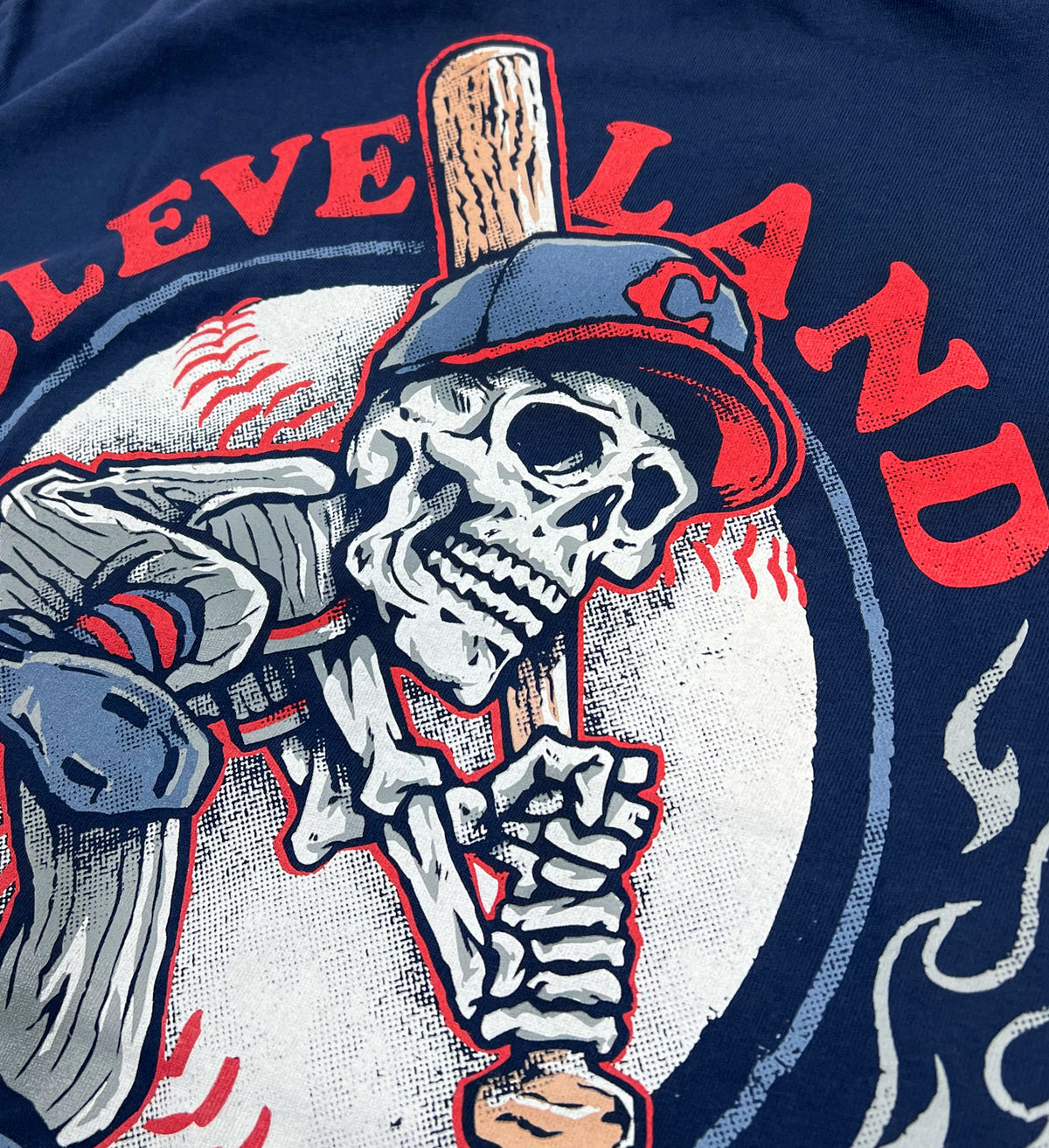 Navy Cleveland Baseball For Life T shirt
