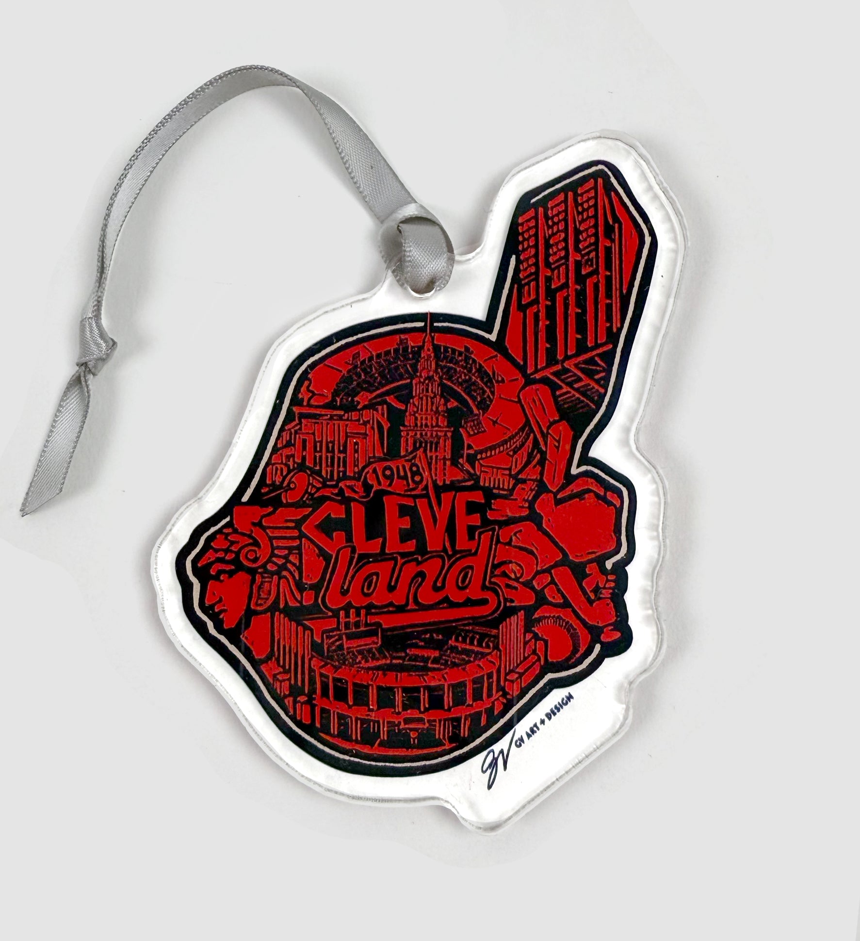 History of Cleveland Baseball Clear Ornament