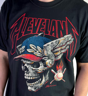 Baseball Skull Flames Tshirt