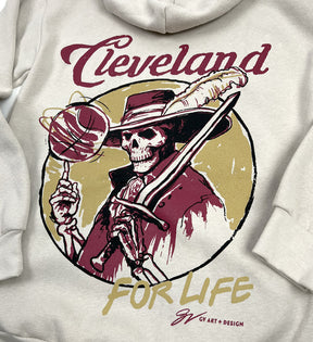 Cleveland Basketball For Life Cream Hoodie