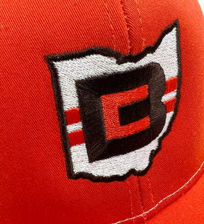 Orange Cleveland CB Ohio Mesh Snap Back