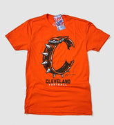 Orange Cleveland Football C Collar T Shirt