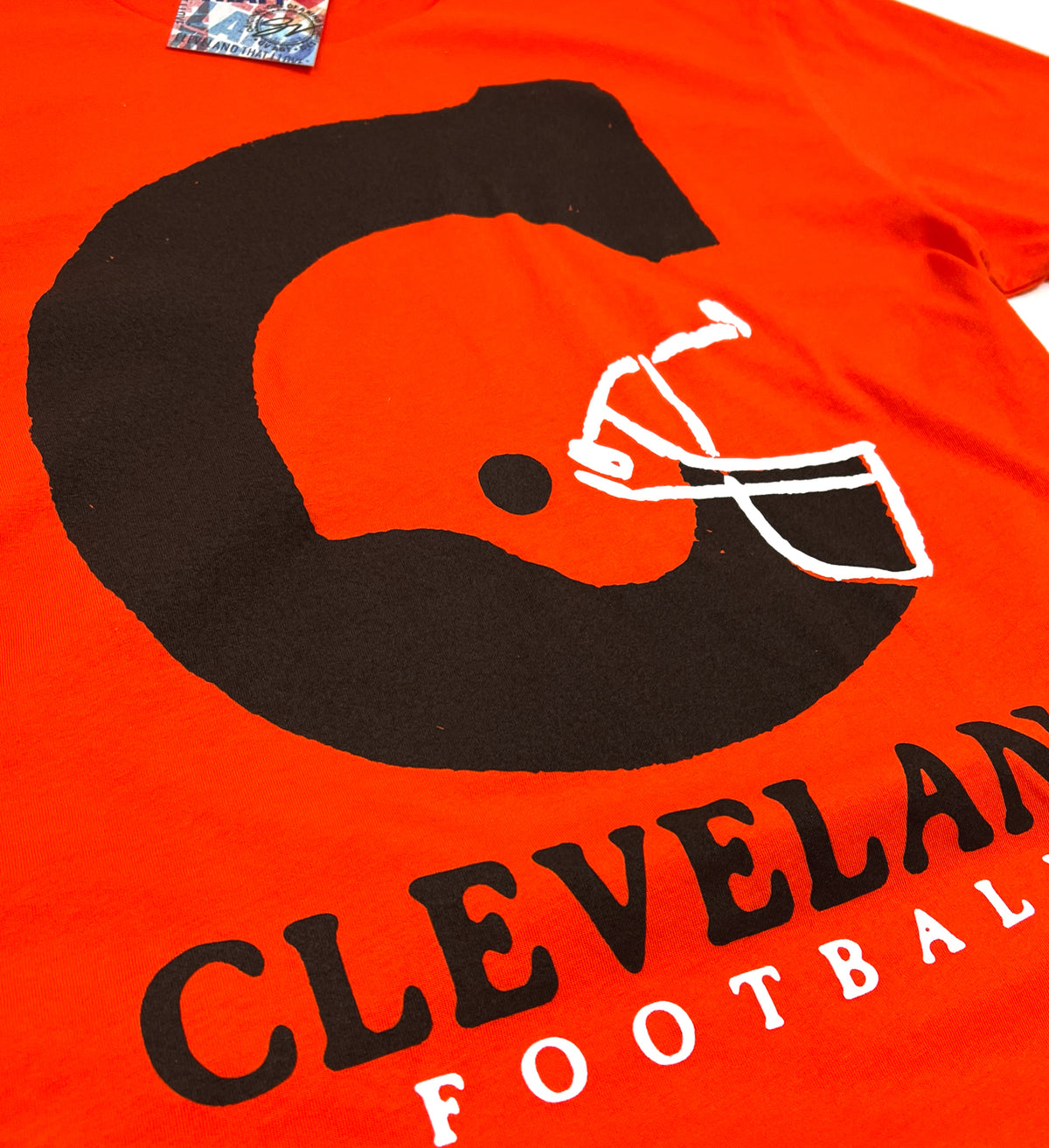 Orange Cleveland C Helmet T Shirt