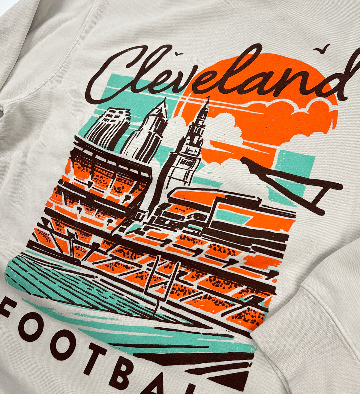 Cleveland Football Vacation Vibes Crew Sweatshirt