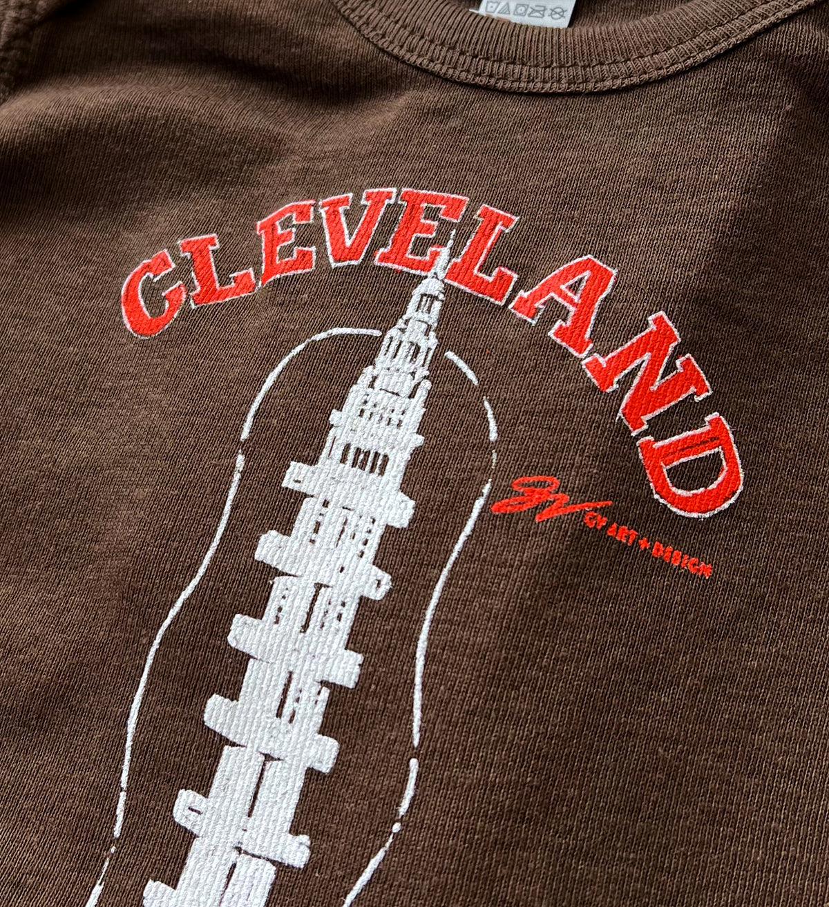 Cleveland Football Laces Brown Onesie