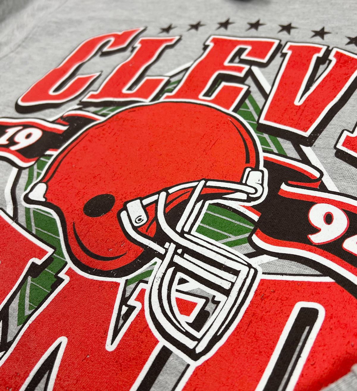 Grey Cleveland Football Vintage Crew Sweatshirt