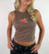 Womens Cursive Helmet Micro Rib Tank