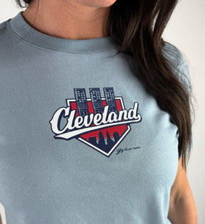 Womens Cleveland Baseball Lights T Shirt