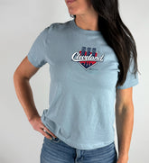 Womens Cleveland Baseball Lights T Shirt