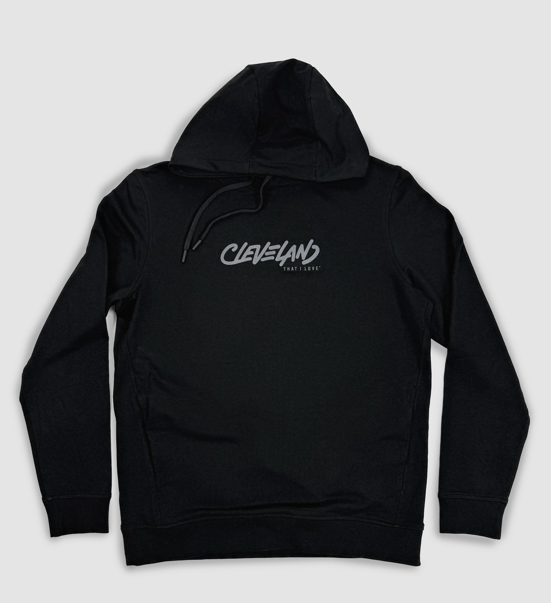 Cleveland Script Marker Black Performance Hooded Sweatshirt