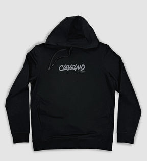 Cleveland Script Marker Black Performance Hooded Sweatshirt