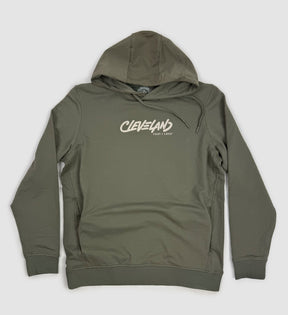 Cleveland Script Marker Green Performance Hooded Sweatshirt