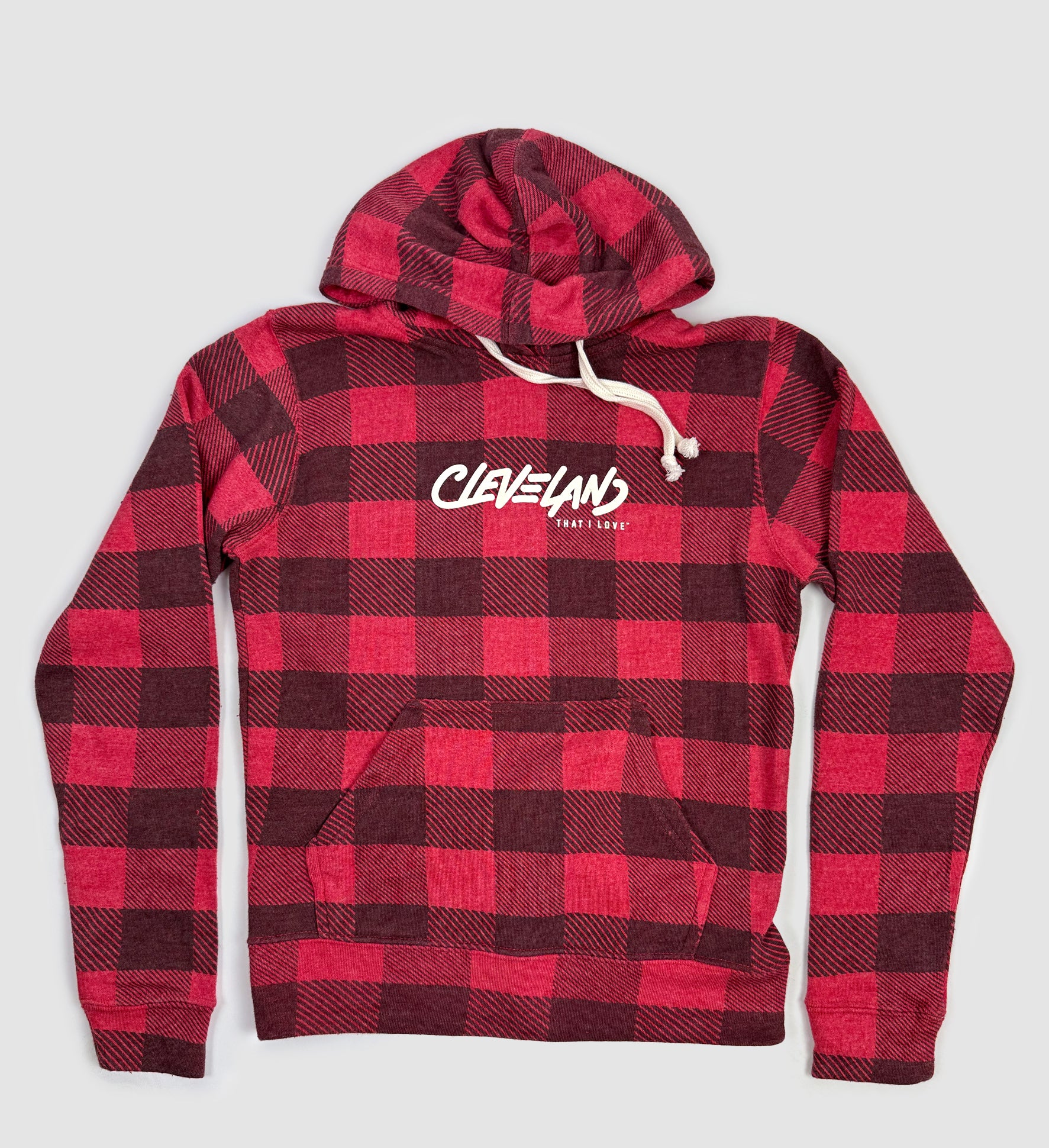 Cleveland Script Marker Plaid Hooded Sweatshirt