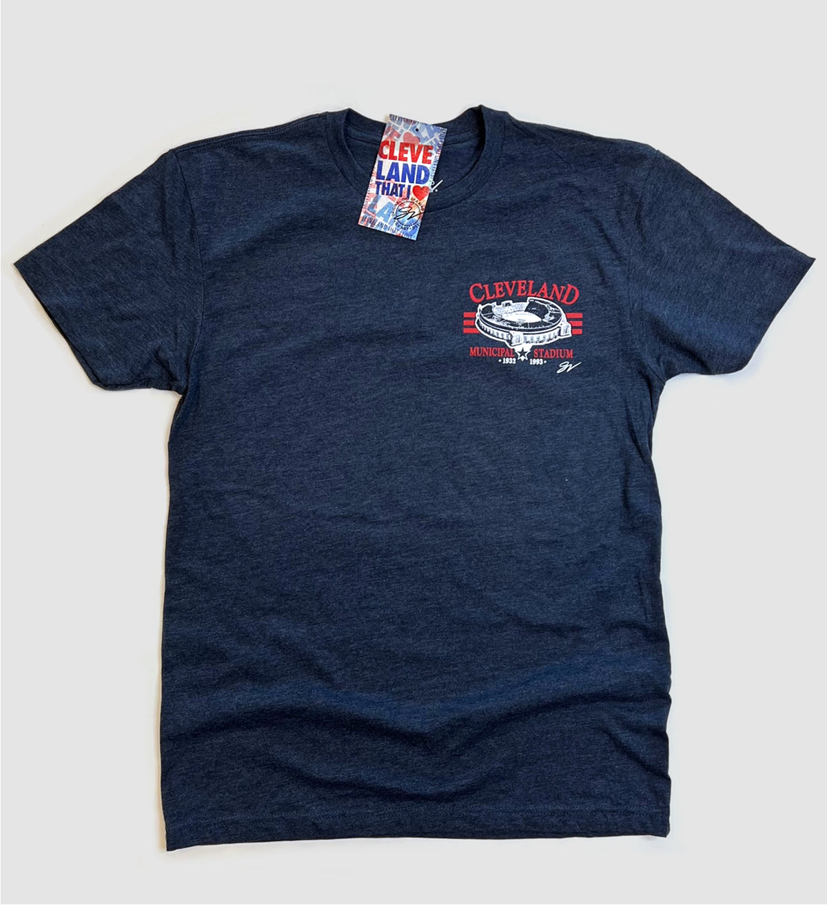 Navy Cleveland Municipal Stadium T shirt