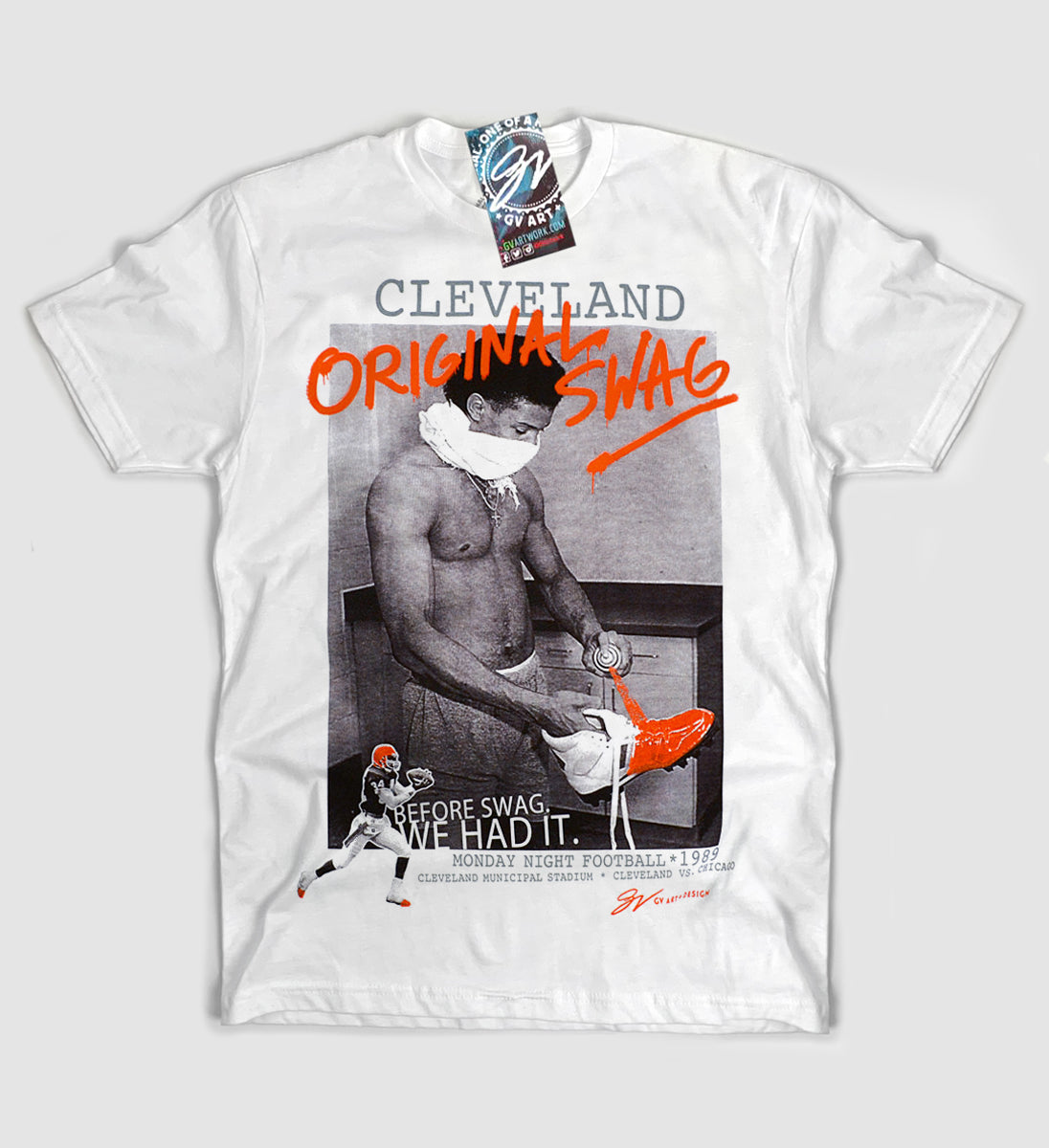 GV Art Cleveland Footbal Small Shirt - Browns colors Guardians Of