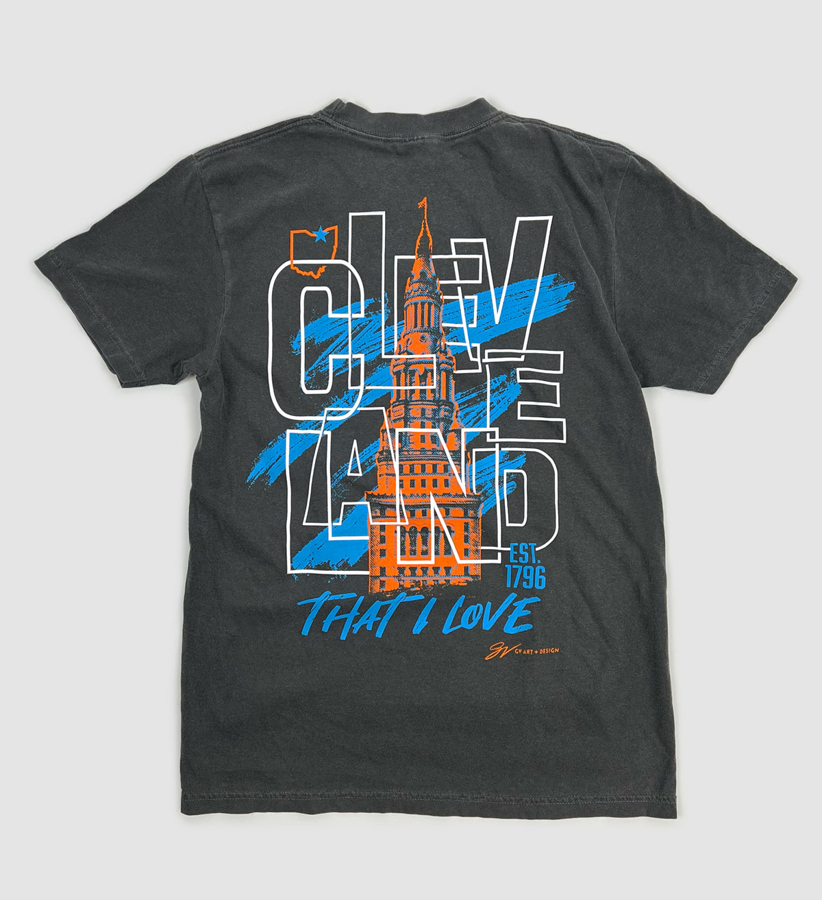 Cleveland Paint The City Charcoal T shirt