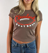 Women's Football Stitches Baby Tee