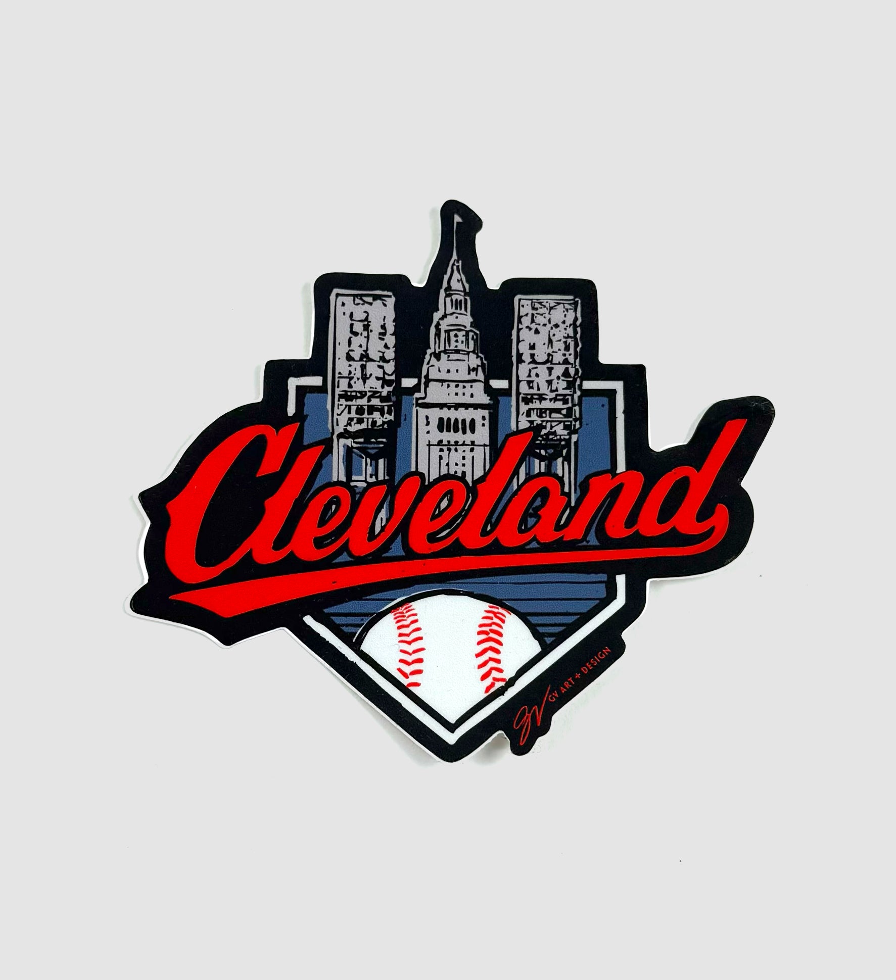 Cleveland Baseball Lights Sticker