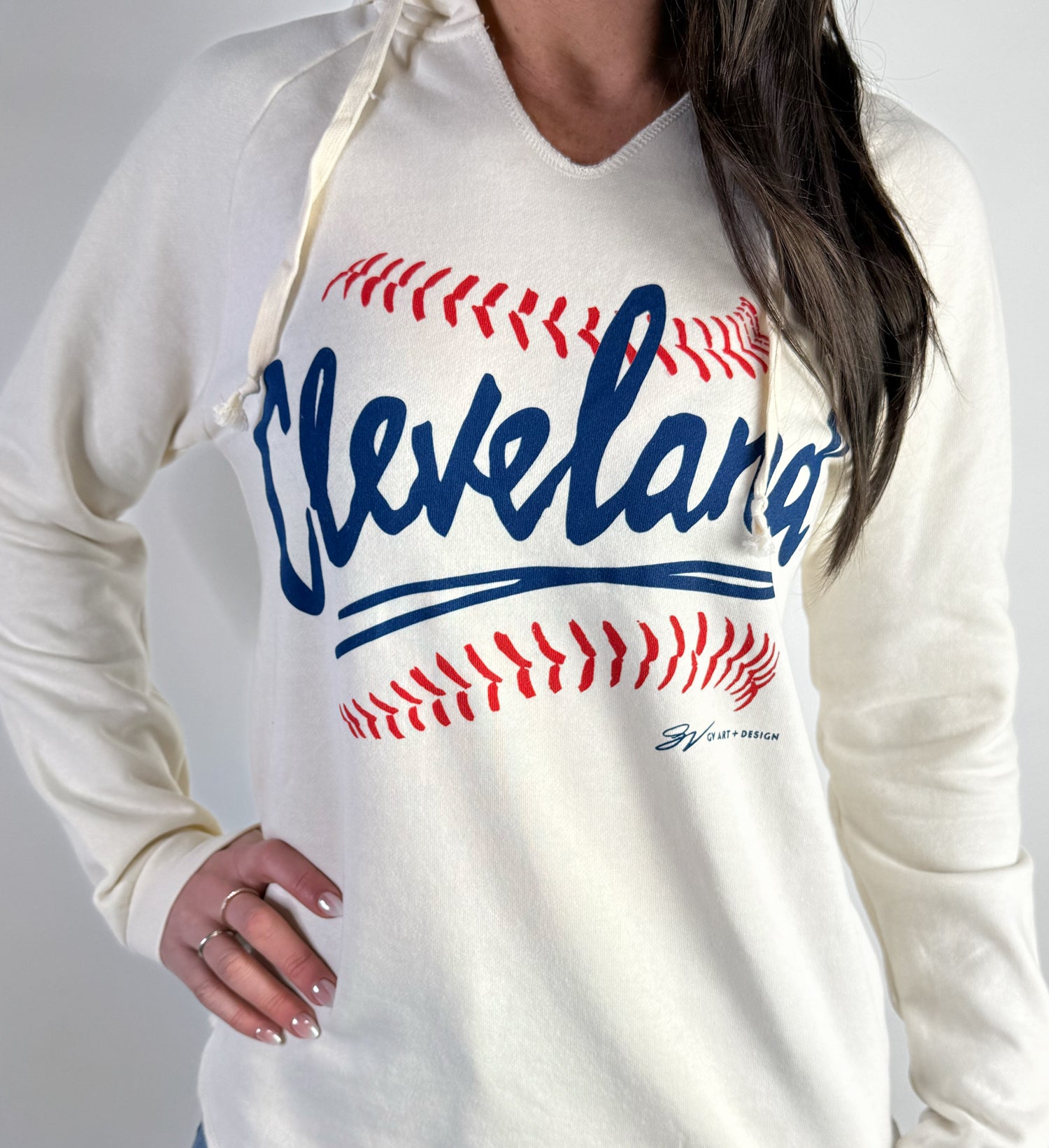 Women's Cleveland Baseball Stitch Sweatshirt