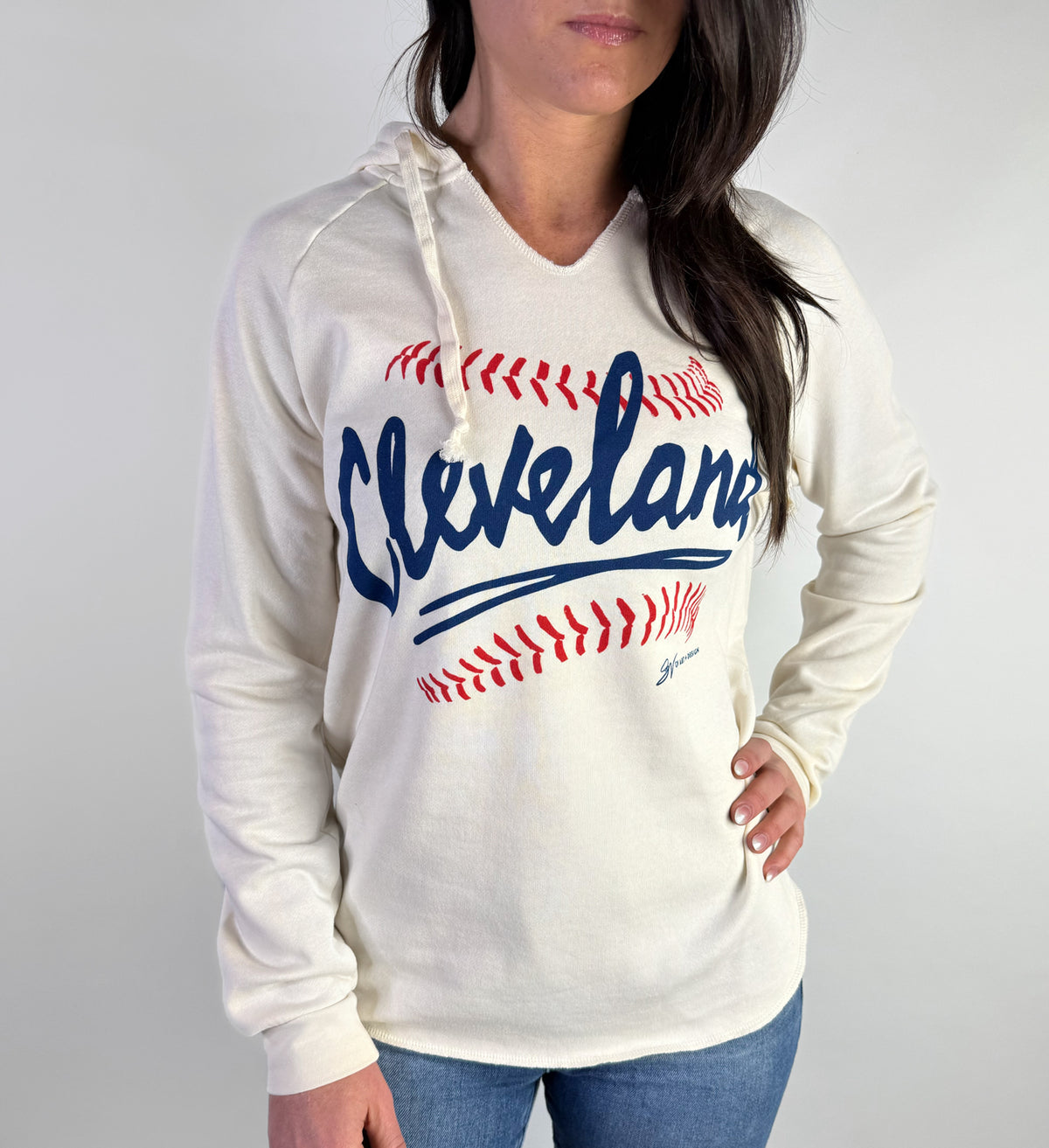 Women's Cleveland Baseball Stitch Sweatshirt