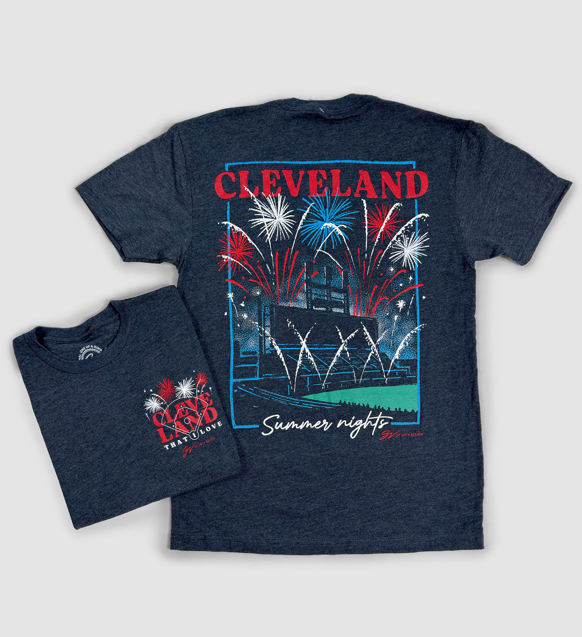 Cleveland Baseball Summer Nights Fireworks T shirt