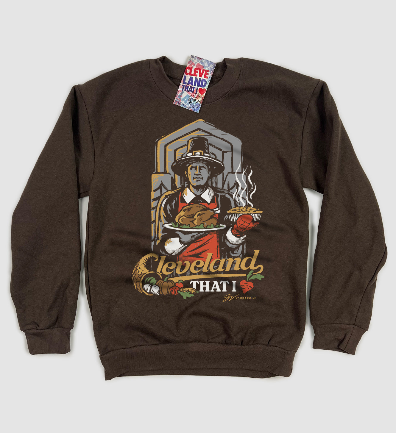 Thankful For Cleveland Pilgrim Crew Sweatshirt