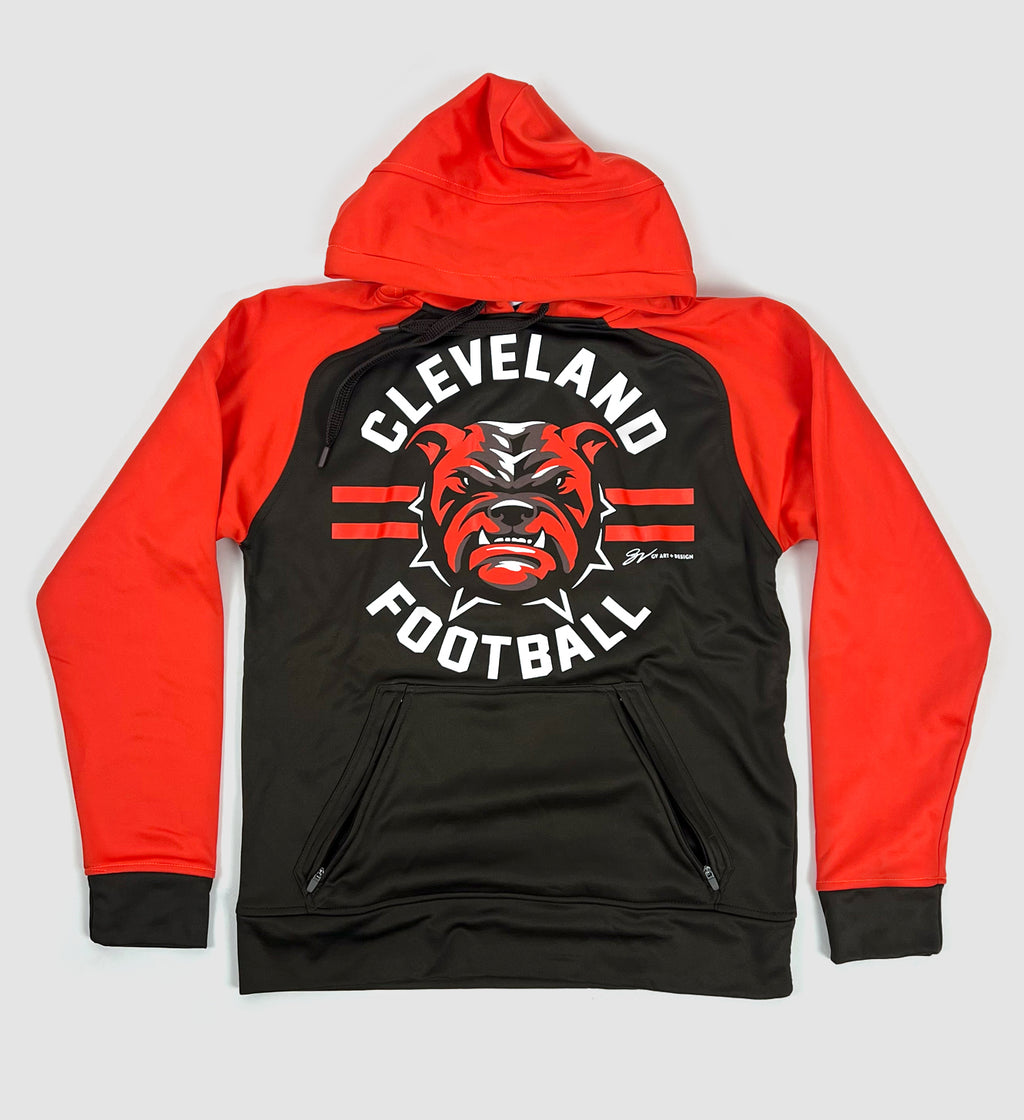 GV Art and Design Cleveland Football Dawg Hooded Sweatshirt Medium