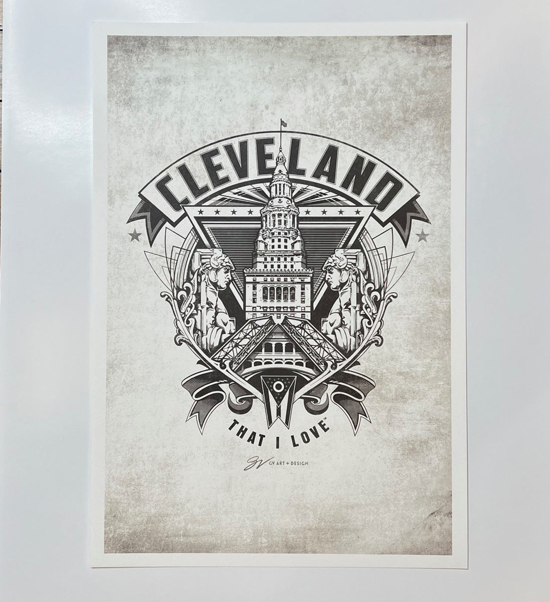 White Cleveland Crest Fine Art Print