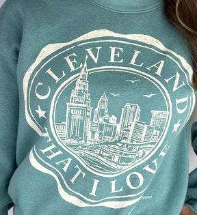 Womens Cleveland Crest Crew Sweatshirt