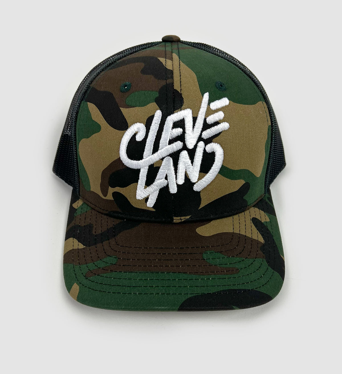Cleveland Sketch Camo Mesh Hat