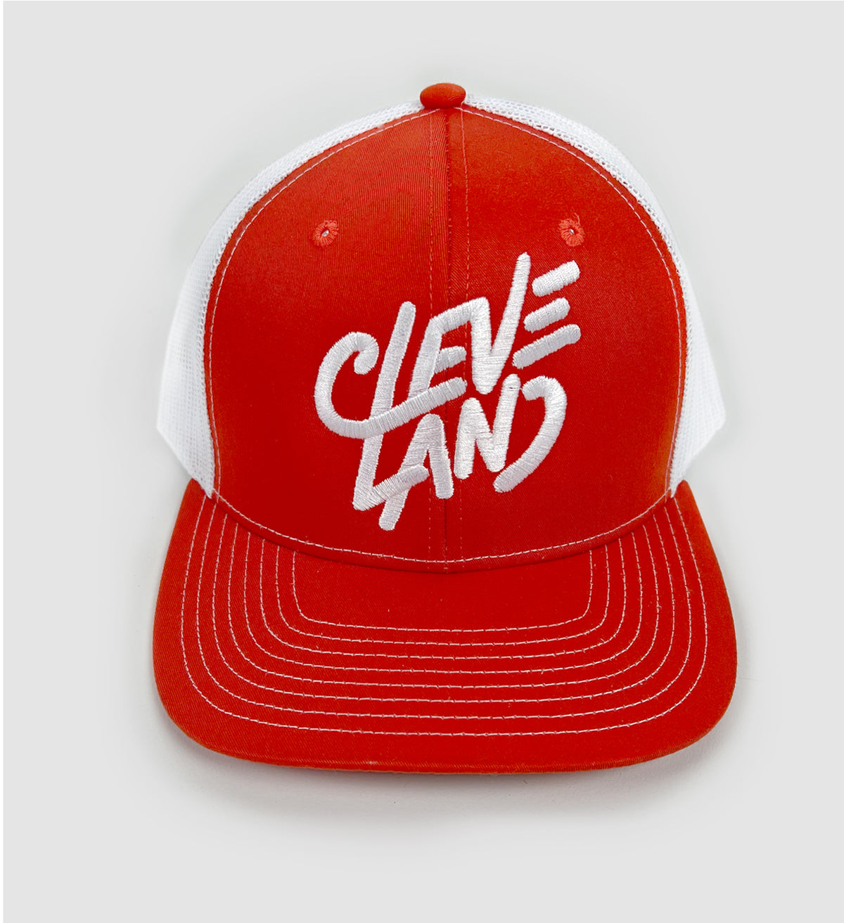 Orange Cleveland Sketch Mesh Hat