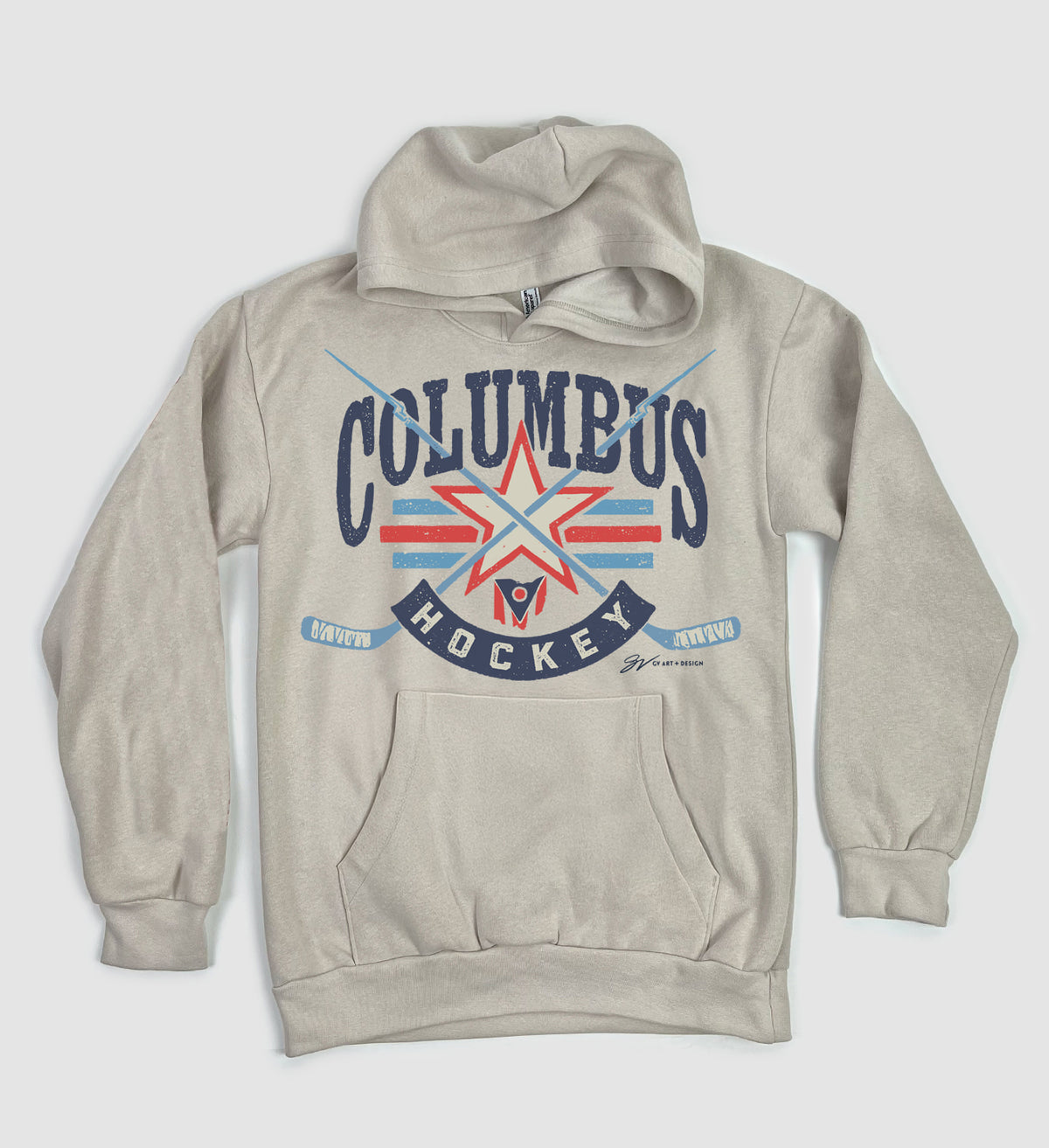 Columbus Hockey Beige Sweatshirt