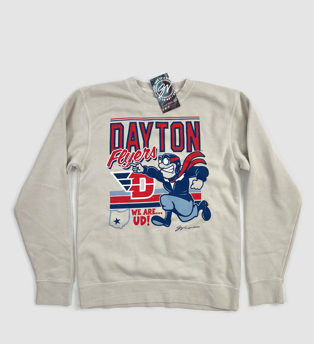 Dayton Flyers Retro Rudy Crew Sweatshirt