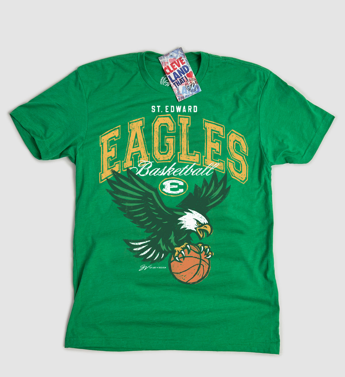 St. Edward Eagles Green Sketch T shirt