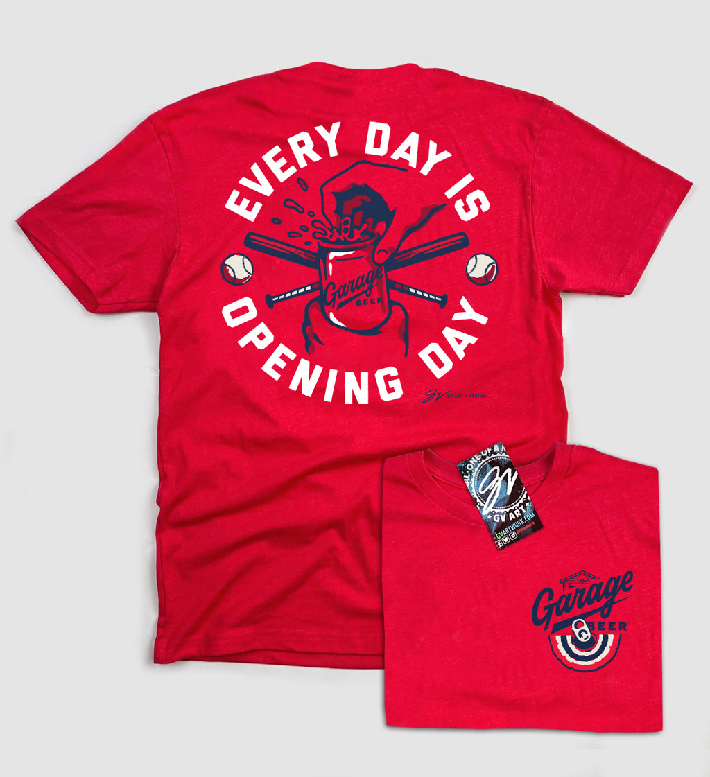 Red Garage Beer Opening Day T shirt