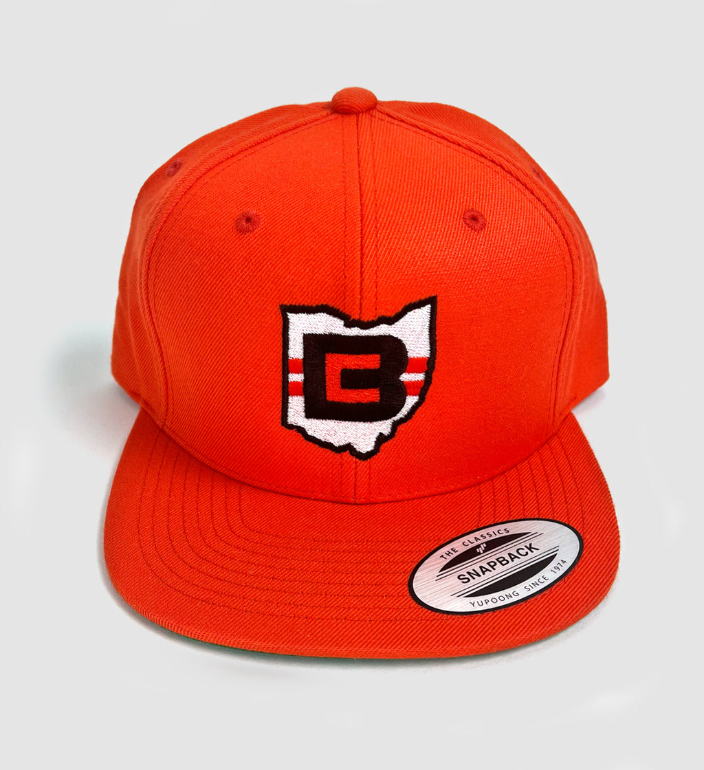 Orange Cleveland CB Ohio Mesh Snap Back