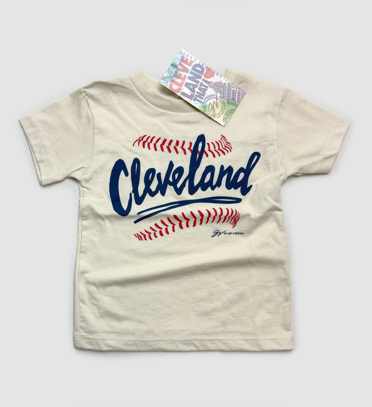 Kids Cleveland Baseball Stitch T shirt