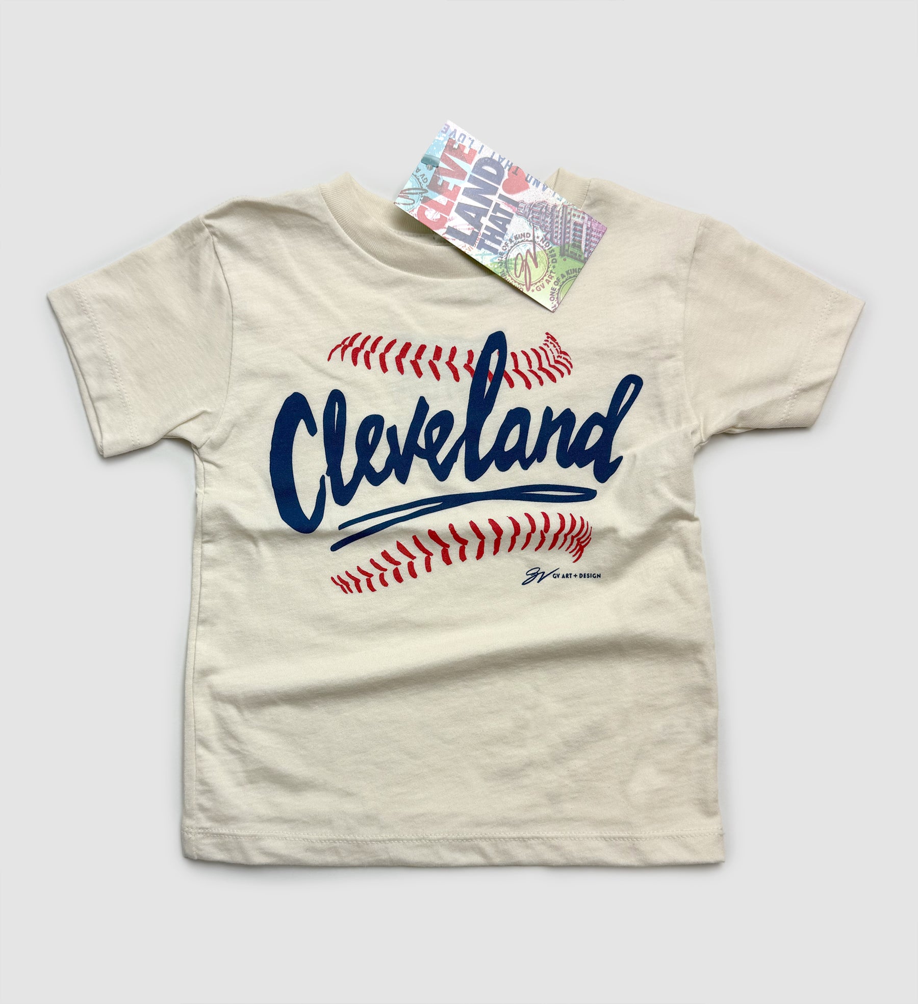 Kids Cleveland Baseball Stitch T shirt