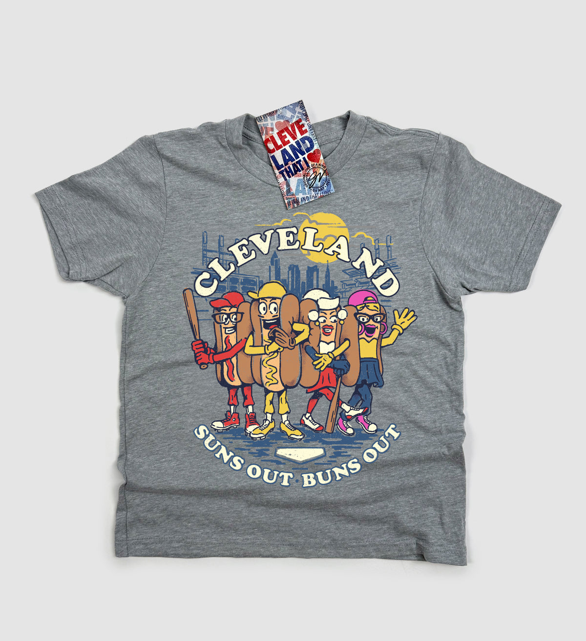 Kids Grey Suns Out Buns Out Race T shirt