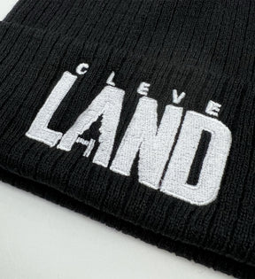 Black Cleve Land Knit Winter Hat