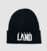 Black Cleve Land Knit Winter Hat